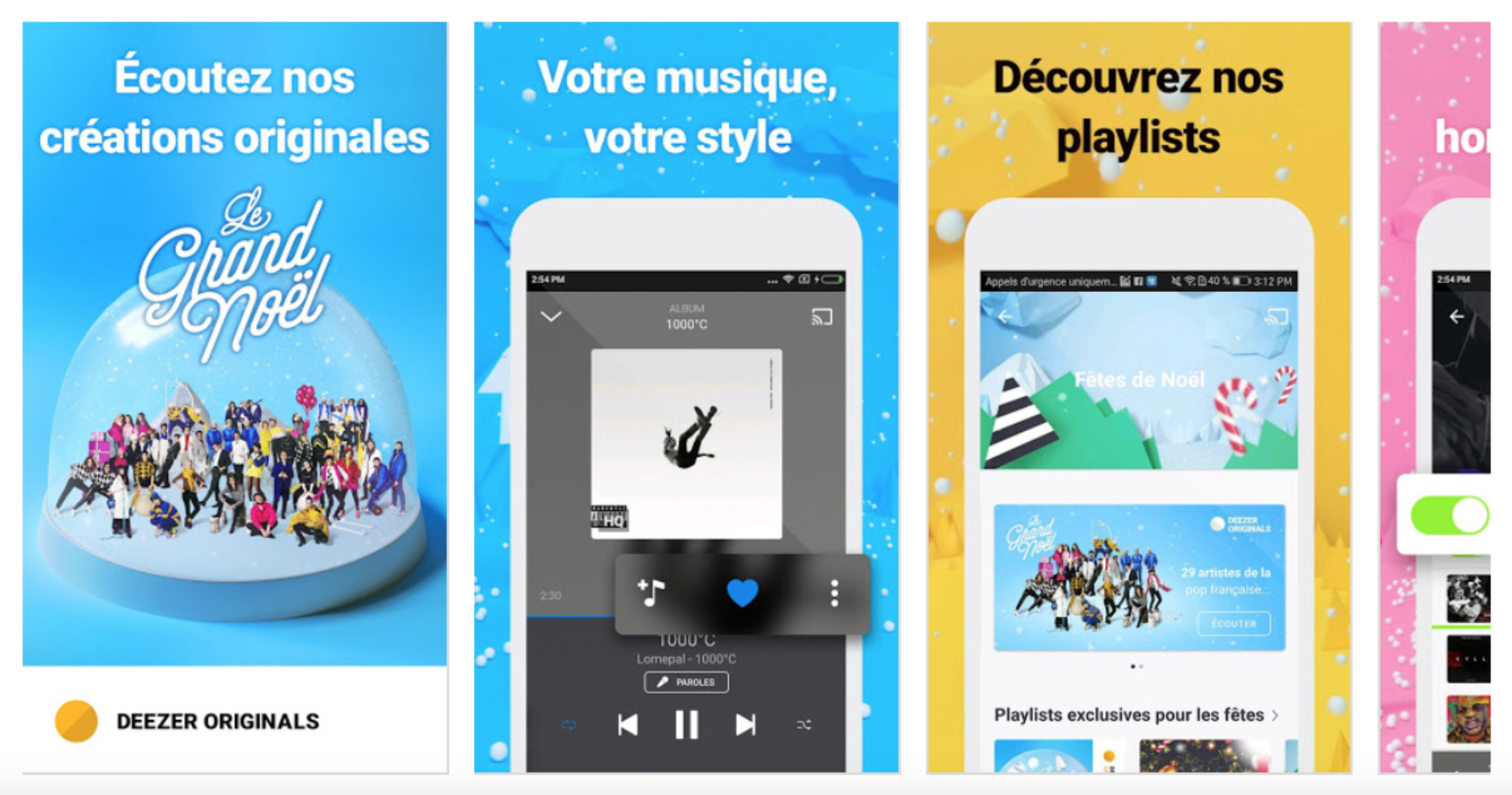in December 2018, Deezer redesigned its Google Play screenshots to match their TV campaign